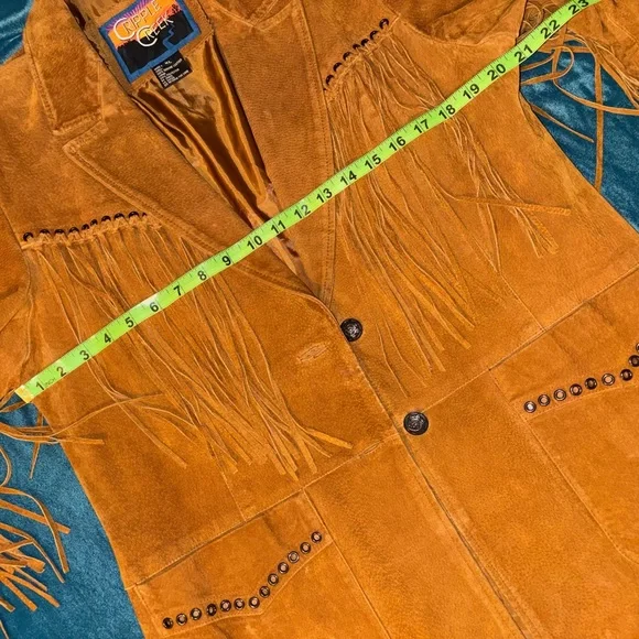 🌵CRIPPLE CREEK🌵WHISKEY FRINGE SUEDED LEATHER JACKET🌵 - Picture 7 of 12